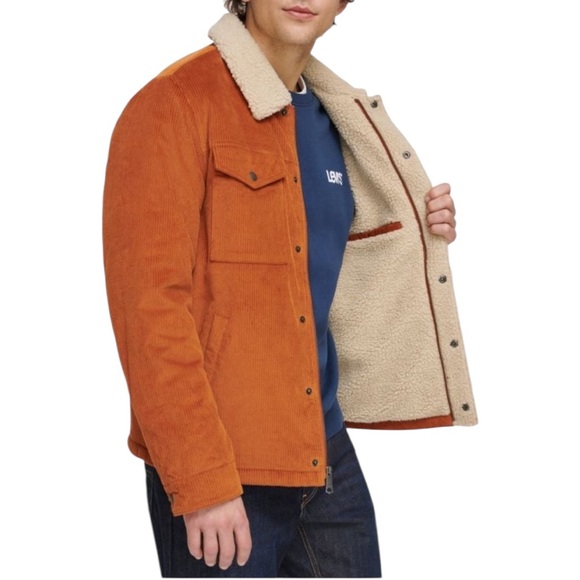 Levi’s Faux Shearling Lined Corduroy Trucker Jacket - Picture 2 of 11